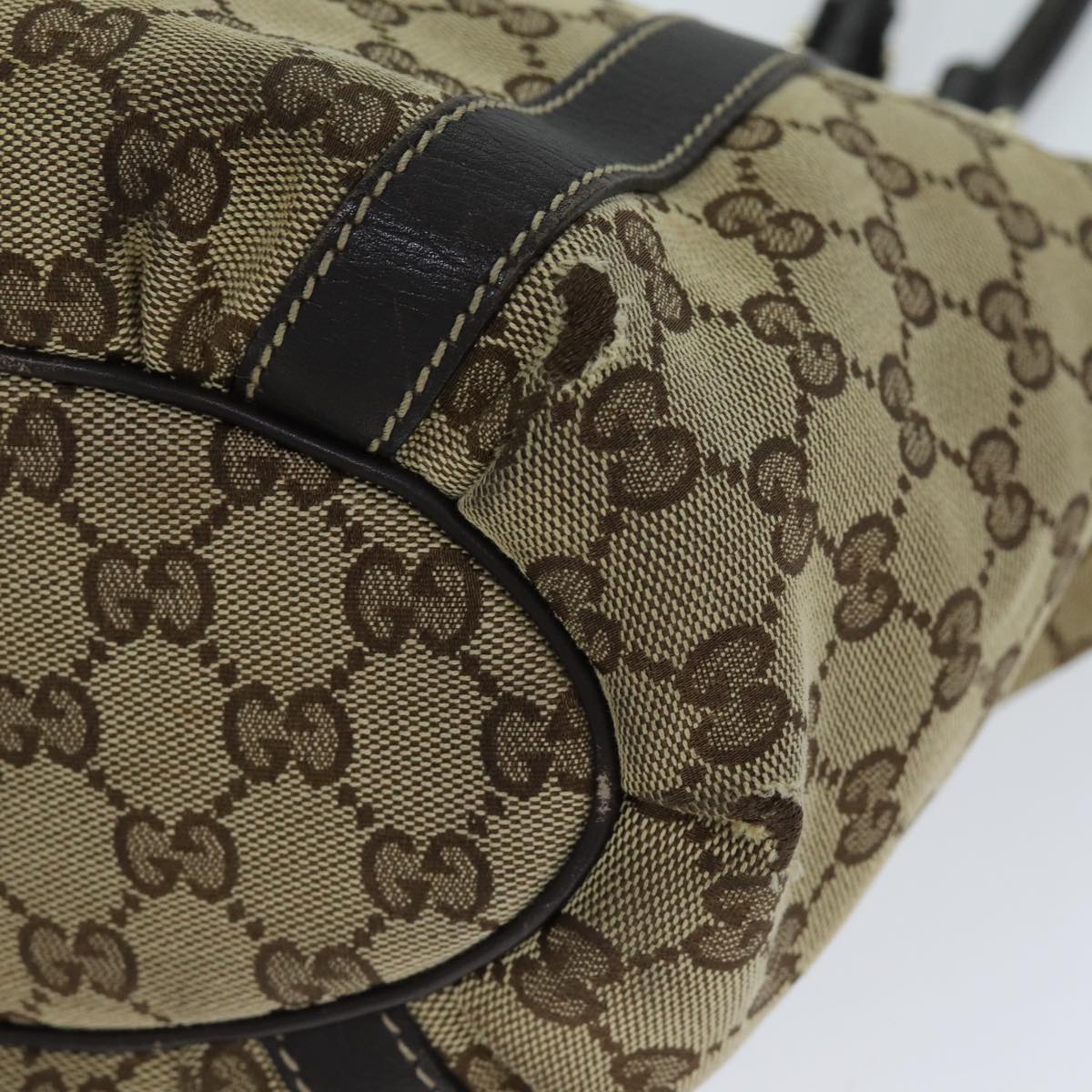 GUCCI GG Canvas Hand Bag Beige 211983 74988