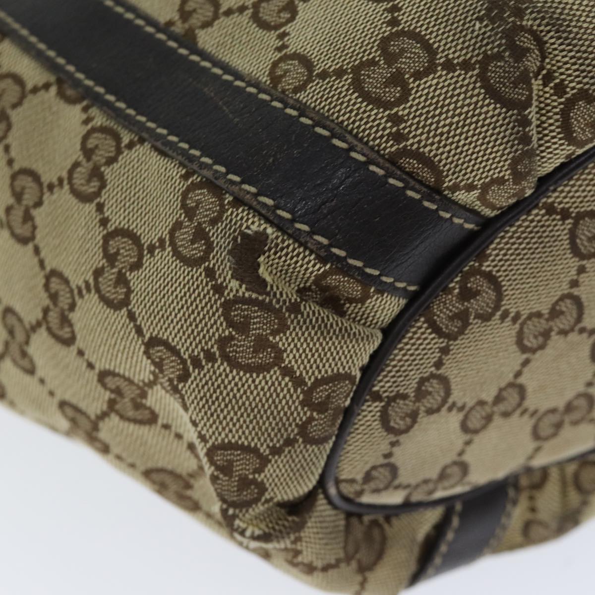 GUCCI GG Canvas Hand Bag Beige 211983 74988