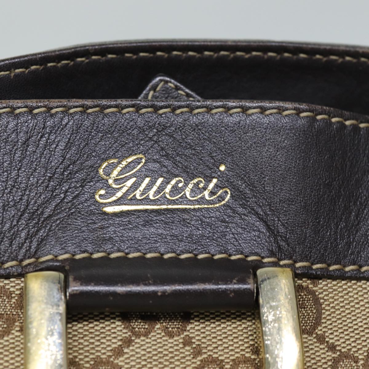 GUCCI GG Canvas Hand Bag Beige 211983 74988