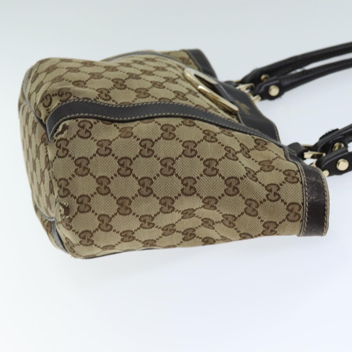 GUCCI GG Canvas Hand Bag Beige 211983 74988