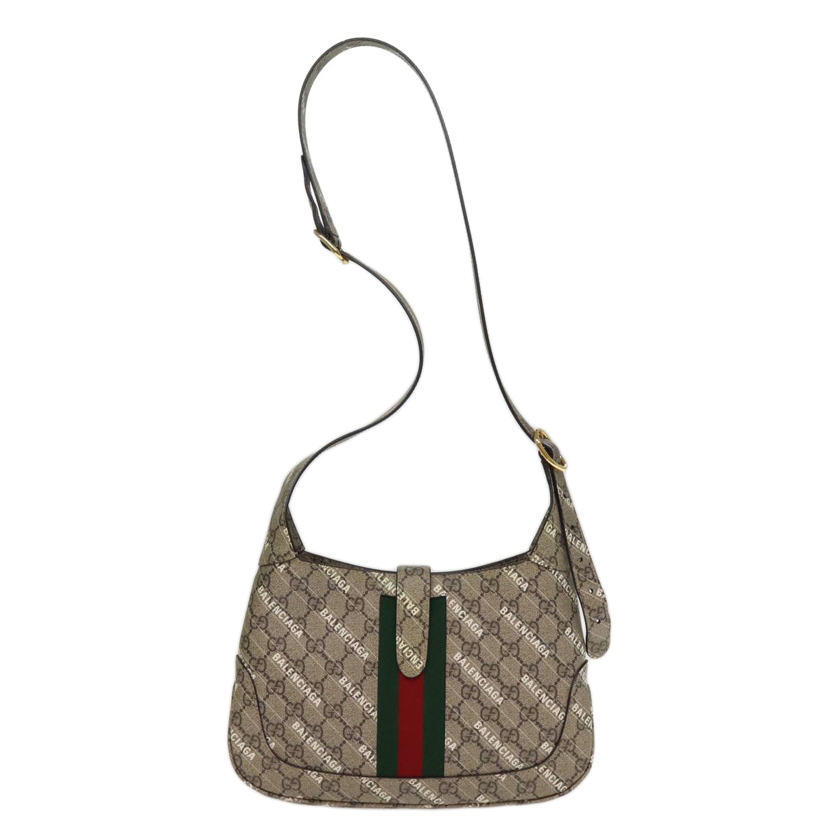 GUCCI GG Supreme Web Sherry Line Jackie Bag BALENCIAGA Beige 636706 74999SA