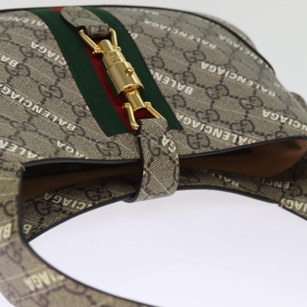 GUCCI GG Supreme Web Sherry Line Jackie Bag BALENCIAGA Beige 636706 74999SA