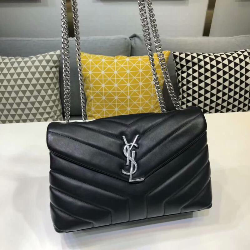 GLAMI Loulou Small Chain Bag In MatelassÃƒÂ© "Y" Black For Women 9.8in/23cm YSL 494699DV7261000