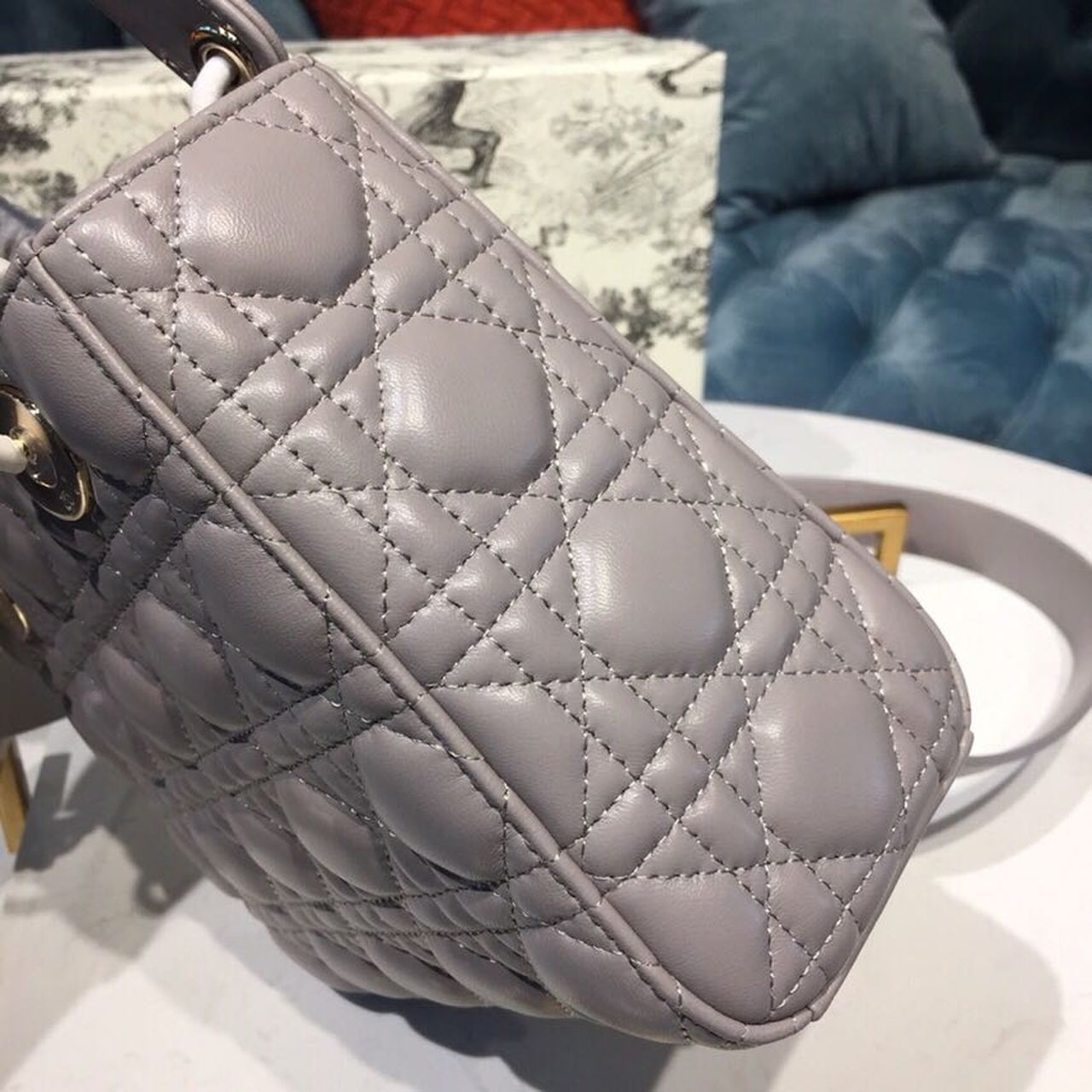 GLAMI Small Lady My ABCBag Steel Gray Cannage  For Women 20cm/8in CD M0538OCAL_M34G