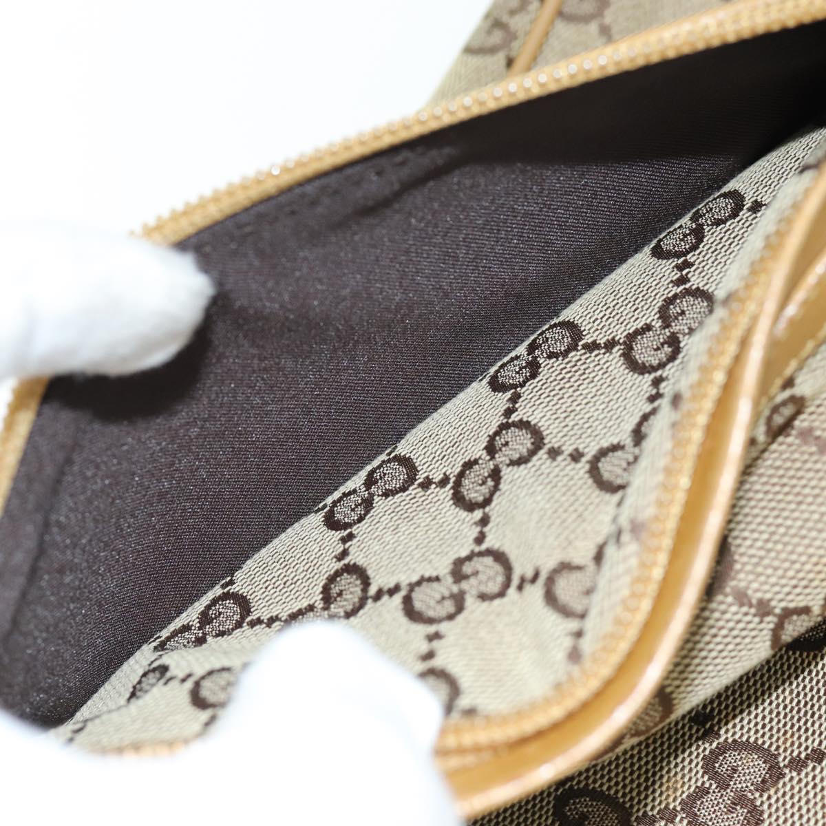 GUCCI GG Canvas Sherry Line Shoulder Bag Red Beige Brown 019 0375 75108