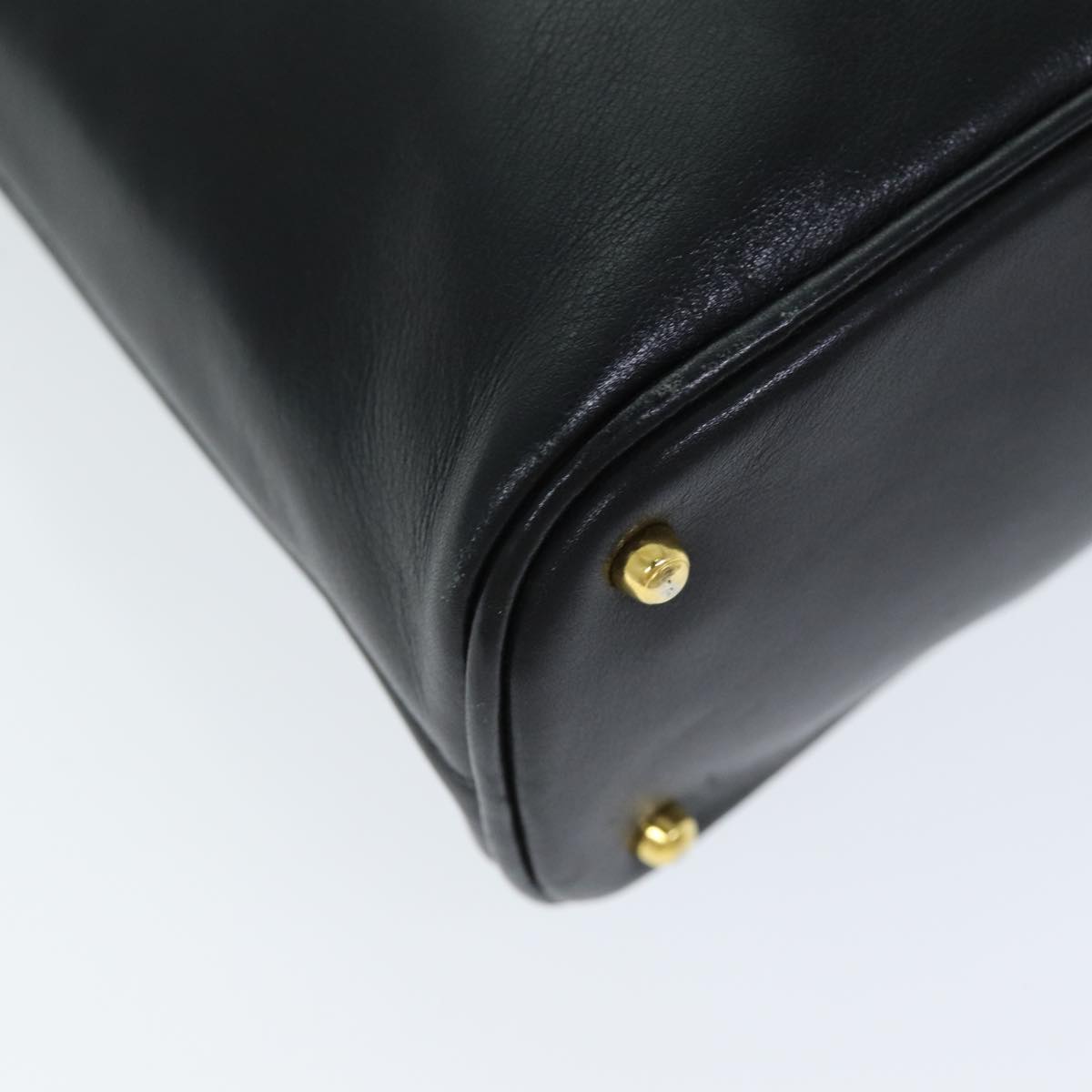 GUCCI Bamboo Hand Bag Leather 2way Black 000 1186 0289 75113