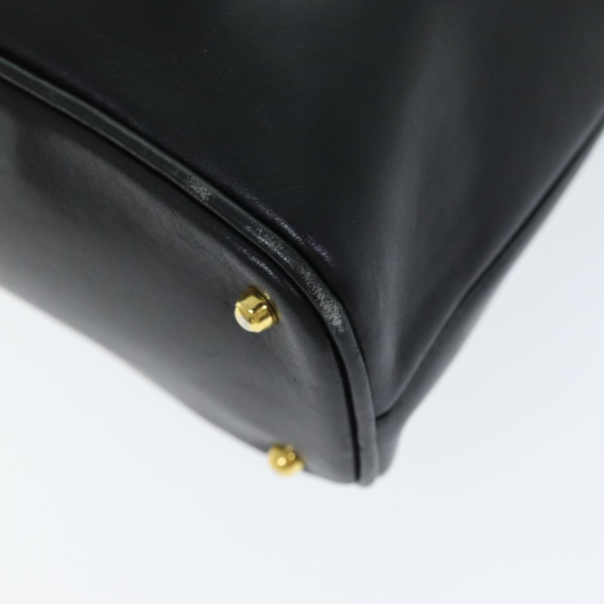 GUCCI Bamboo Hand Bag Leather 2way Black 000 1186 0289 75113