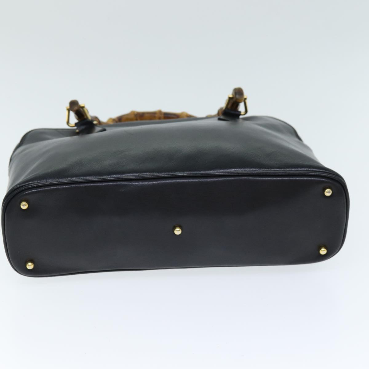 GUCCI Bamboo Hand Bag Leather 2way Black 000 1186 0289 75113