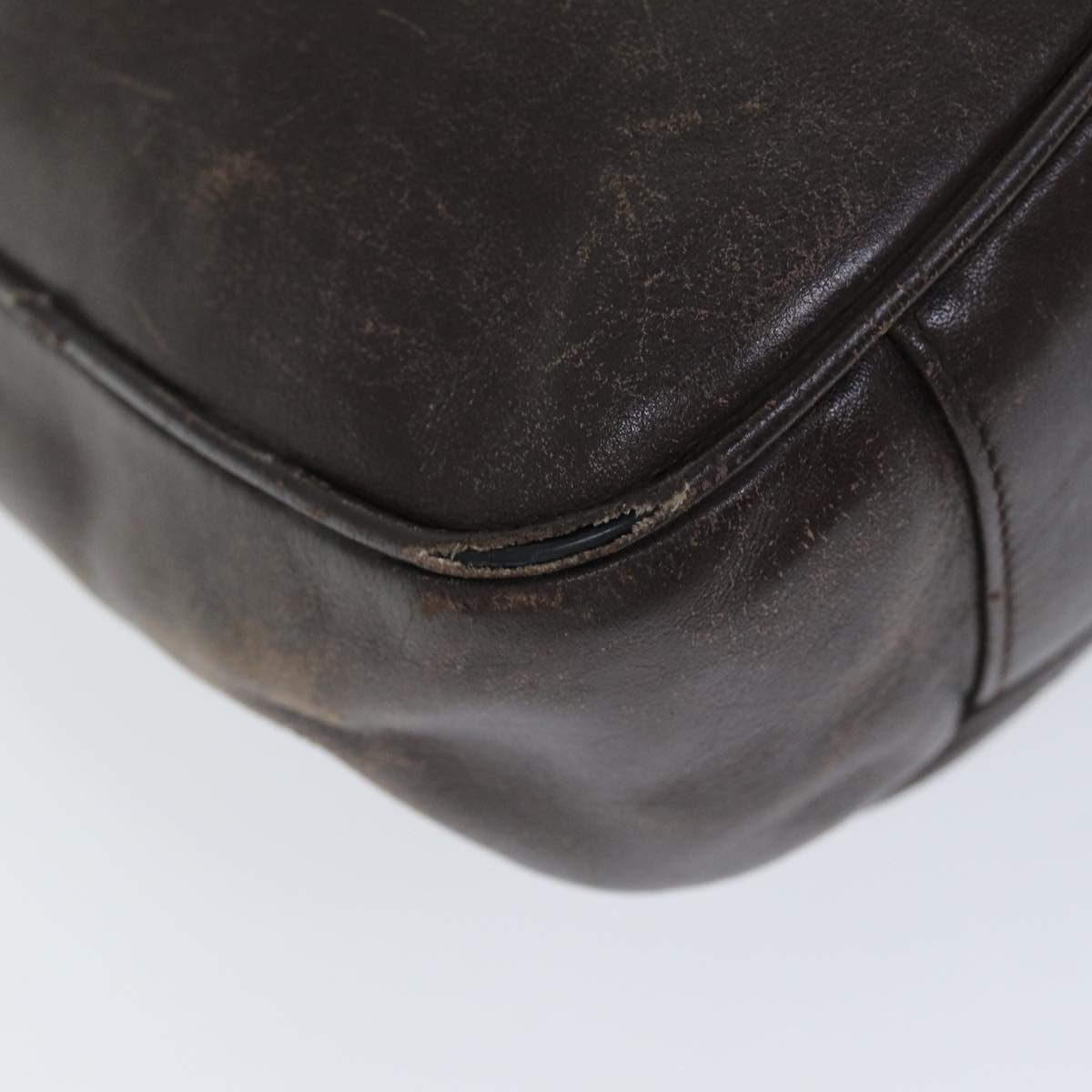 GUCCI Bamboo Hand Bag Leather 2way Brown 001 1638 75115