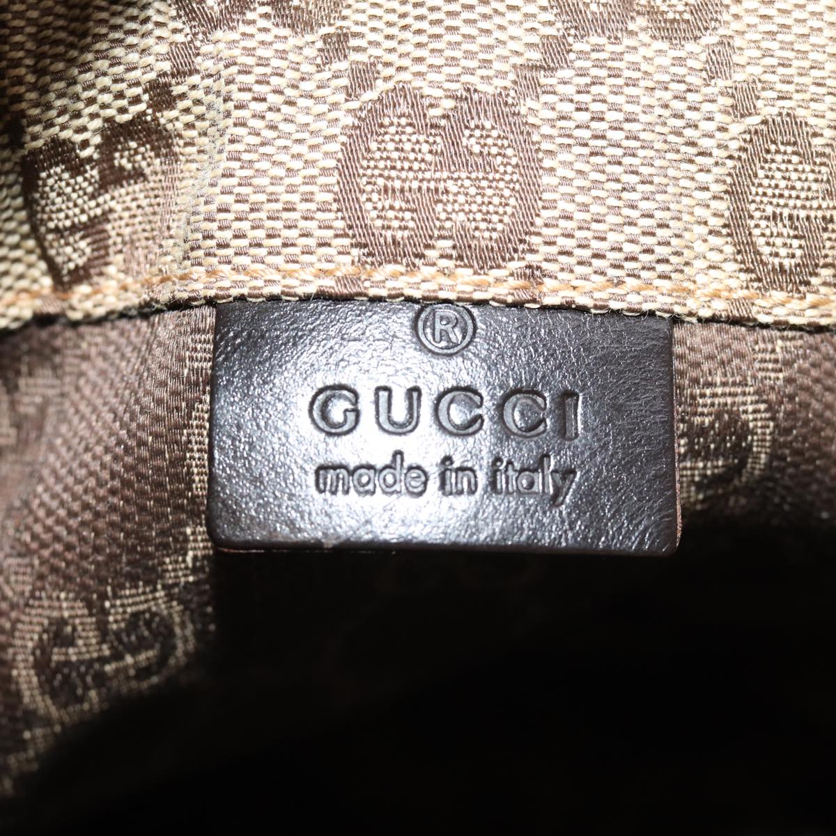 GUCCI GG Canvas Drawstring Pouch Beige 75149