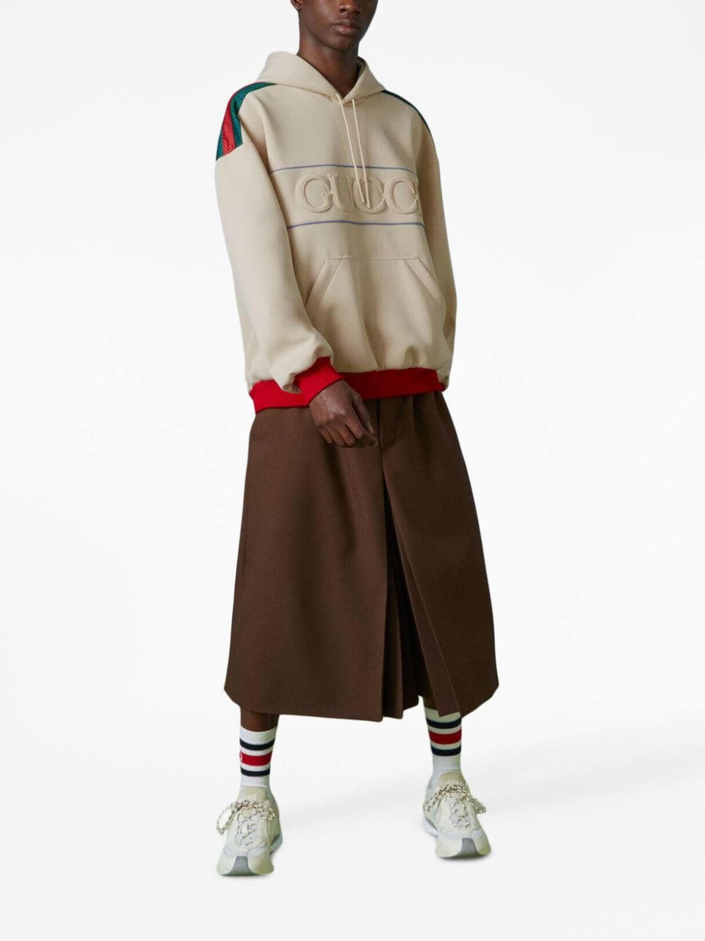 GUCCI Embroidered Logo-Detail Hoodie for Men