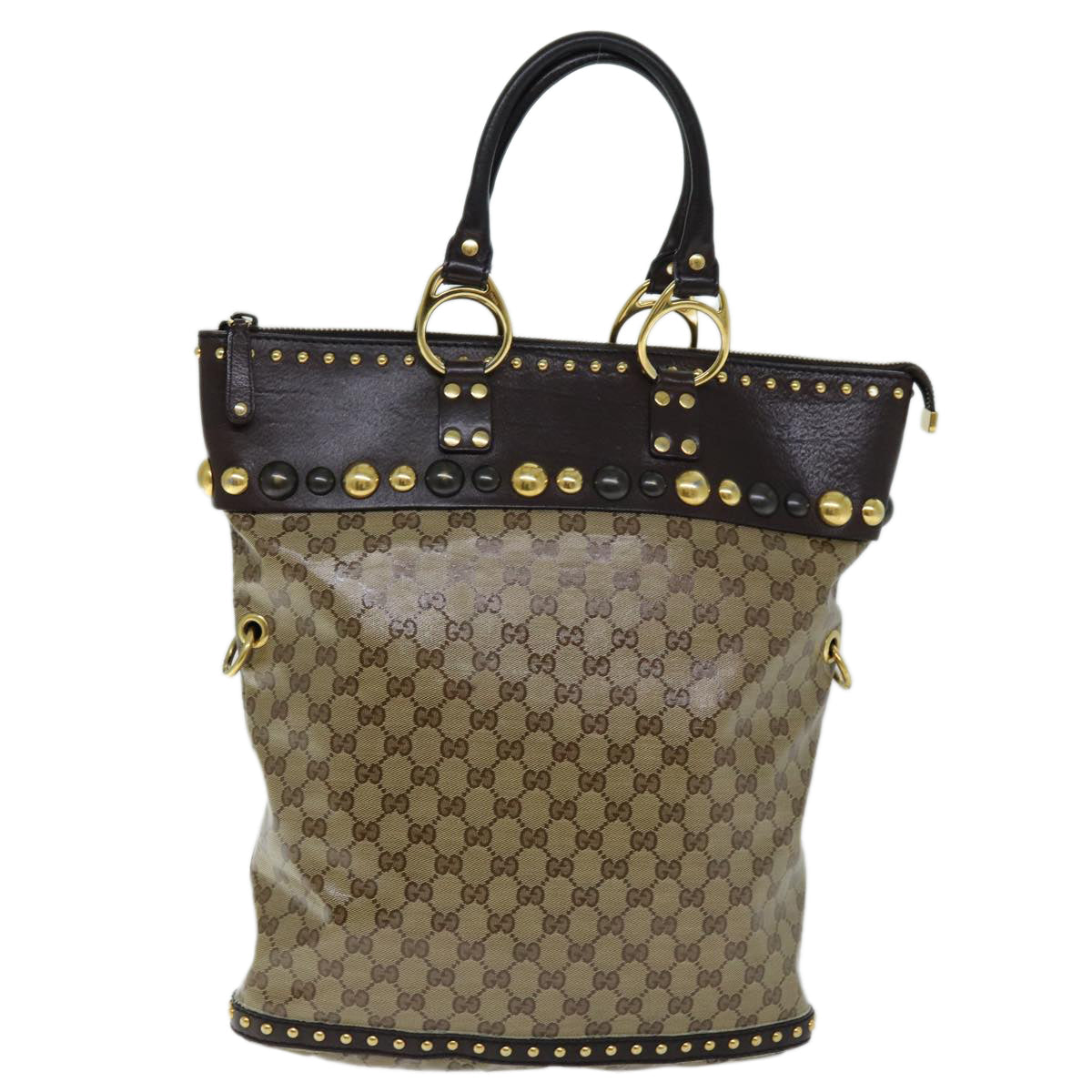 GUCCI GG Crystal Hand Bag 2way Beige 207282 75317