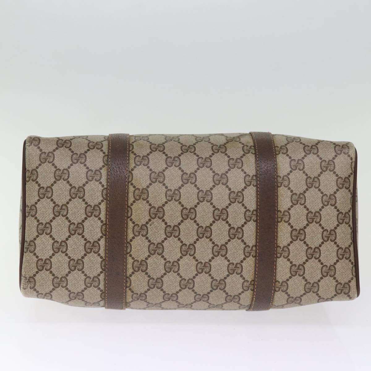 GUCCI GG Supreme Web Sherry Line Boston Bag PVC Beige Red 40 02 007 75319