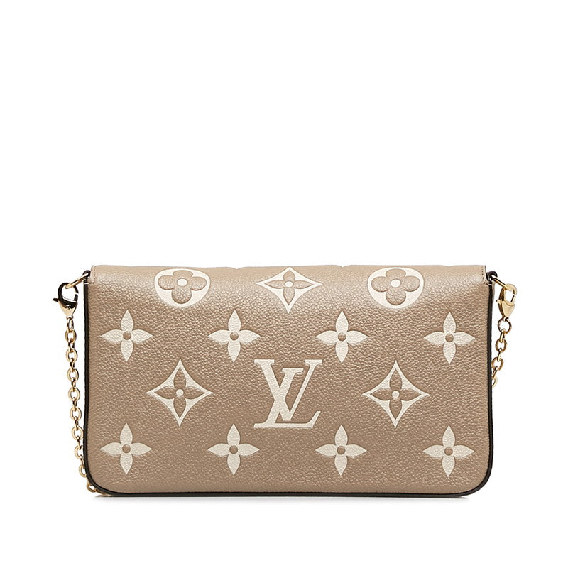 Louis Vuitton Monogram Implant Poschet Felice Chain  M82480 Étope Grey Leather  Louis Vuitton