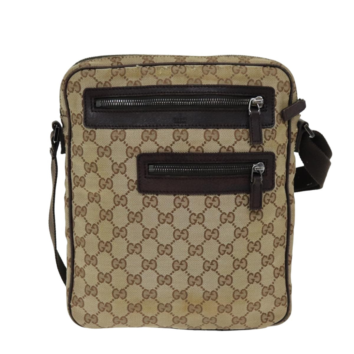 GUCCI GG Canvas Shoulder Bag Beige 92551 75348