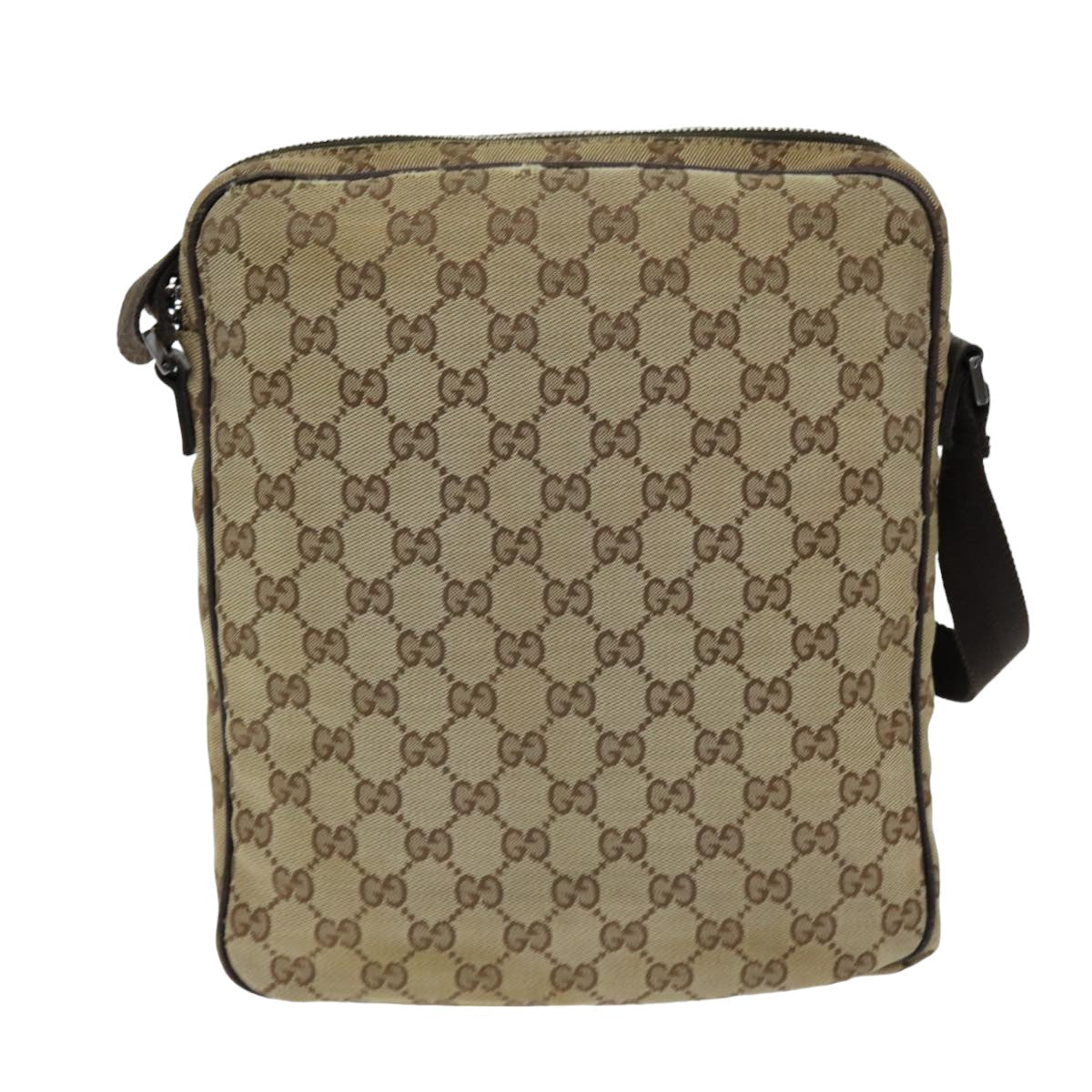 GUCCI GG Canvas Shoulder Bag Beige 92551 75348