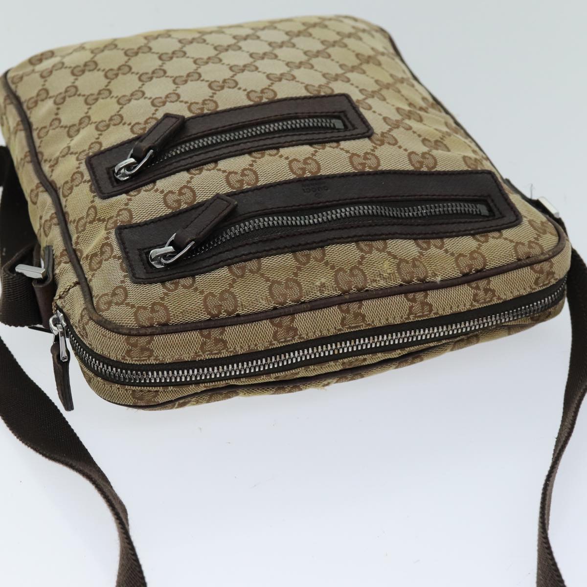 GUCCI GG Canvas Shoulder Bag Beige 92551 75348