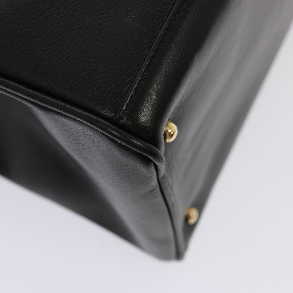 GUCCI Bamboo Tote Bag Leather 2way Black 002 2855 0322 0 75353