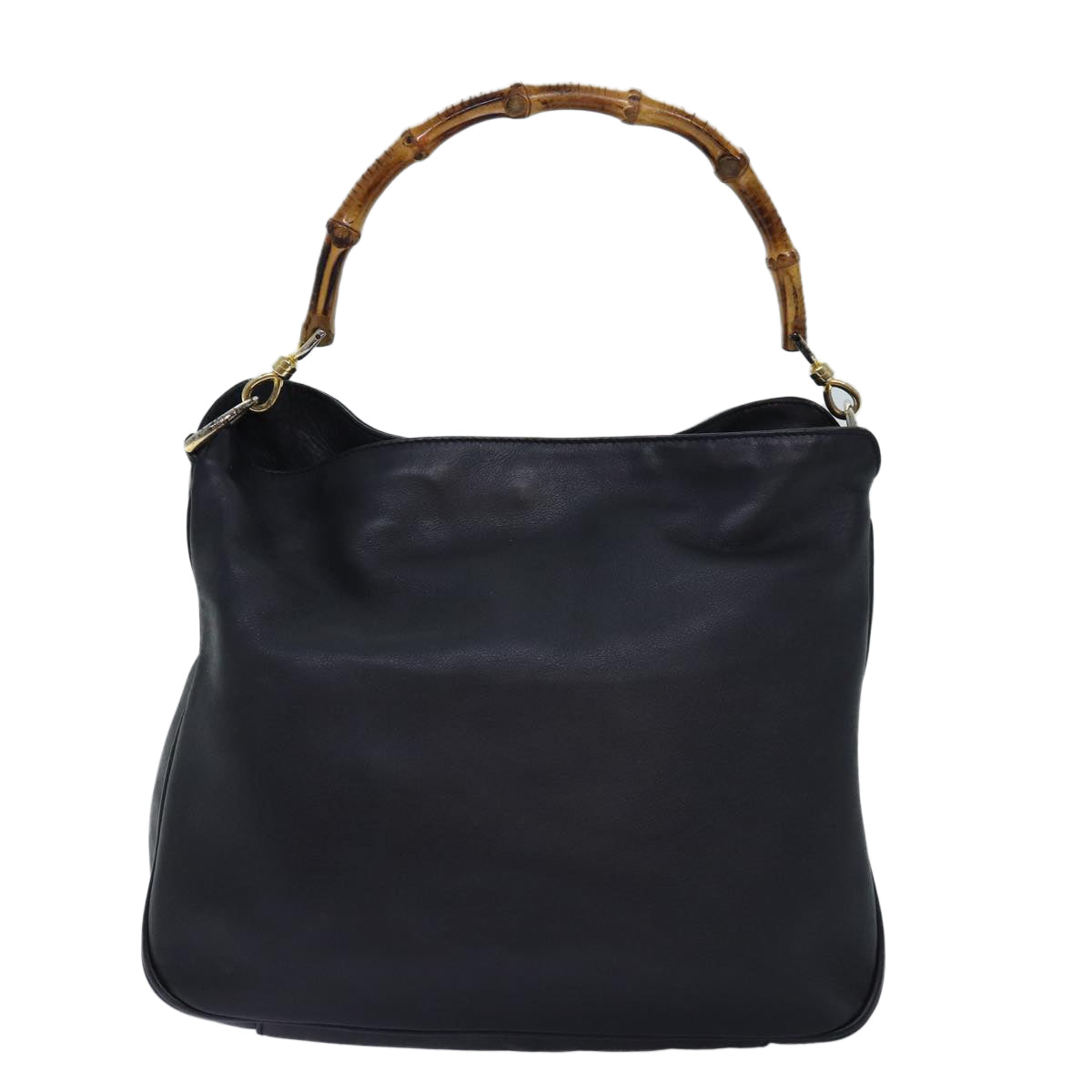 GUCCI Bamboo Shoulder Bag Leather 2way Black 000 1448 1638 75354