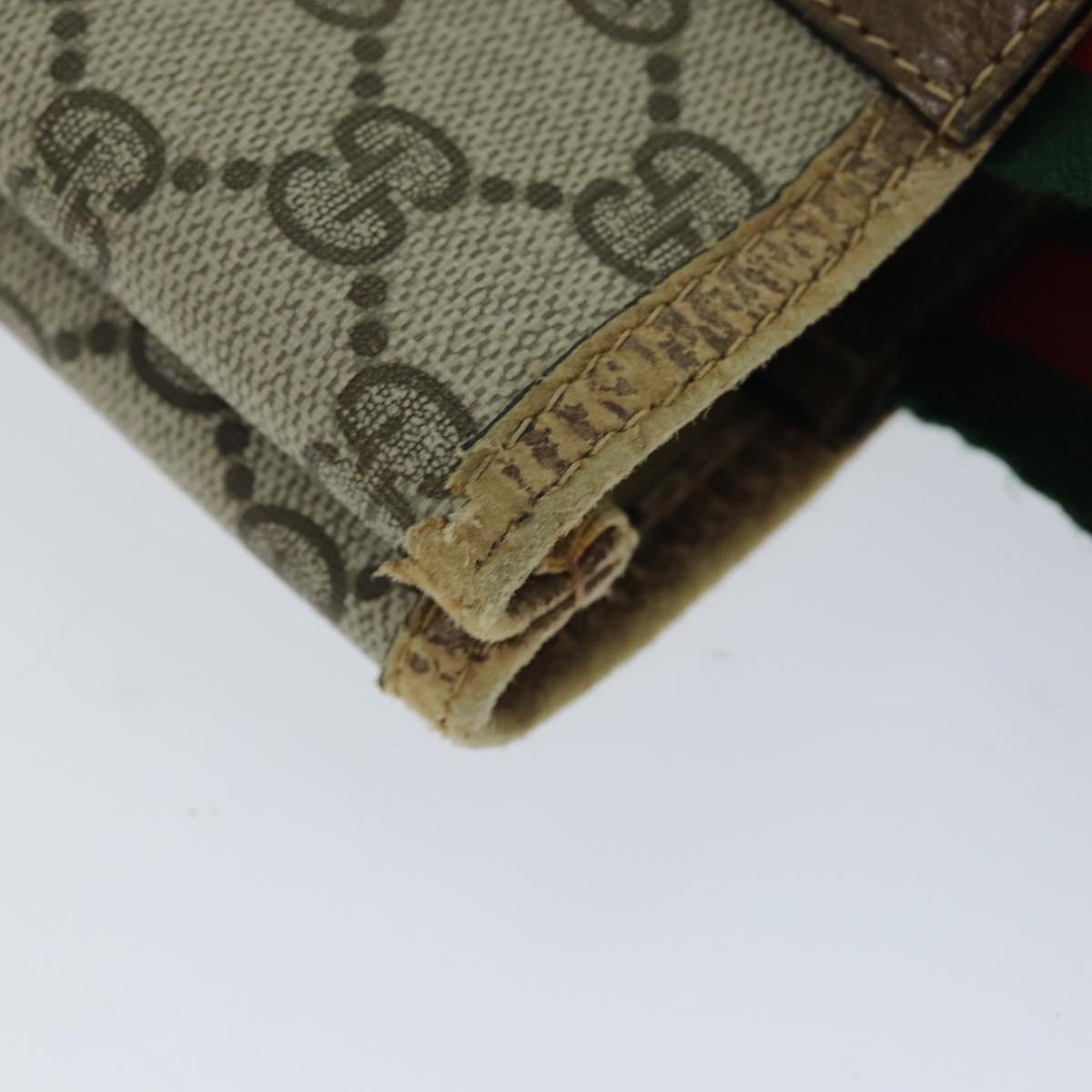 GUCCI GG Supreme Web Sherry Line Tote Bag PCVLeather Beige 39 02 003 75358