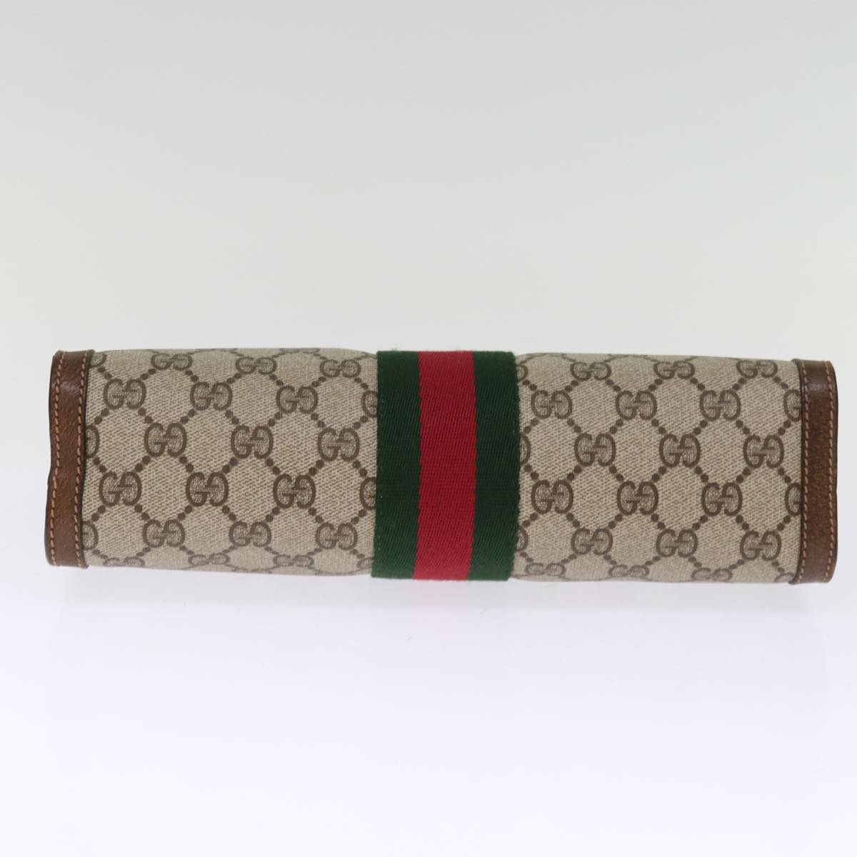 GUCCI GG Supreme Web Sherry Line Clutch Bag Beige Red 41 001 2125 28 75363