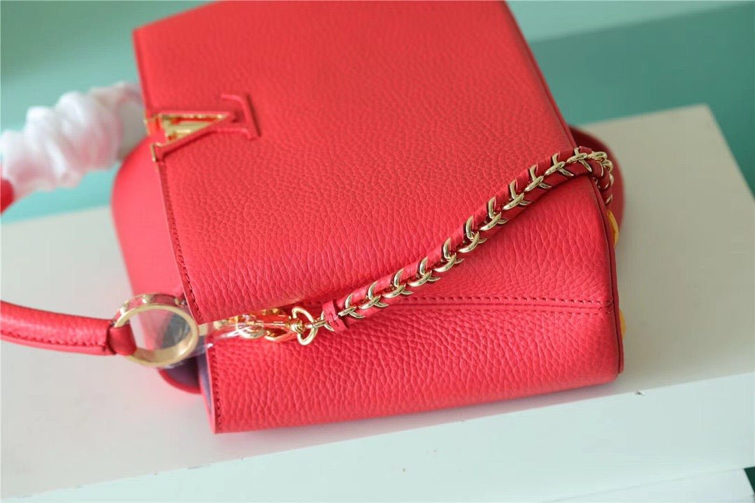 LV Capucines GLAMI Taurillon Red For Women, WomenÃ¢â‚¬â„¢s Bags, Shoulder And Crossbody Bags 10.6in/27cm LV