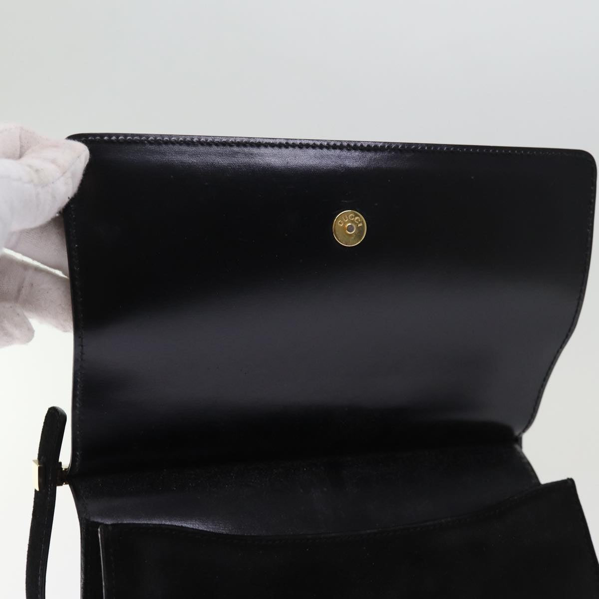 GUCCI Hand Bag Suede Black 001 2058 1928 0 75456