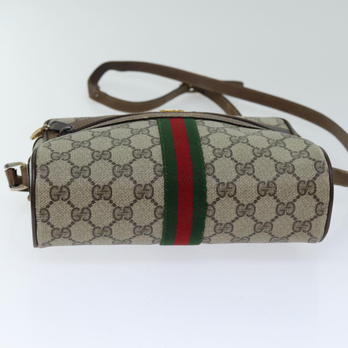 GUCCI Web Sherry Line GG Supreme Shoulder Bag Beige Red 72 001 3654 75457
