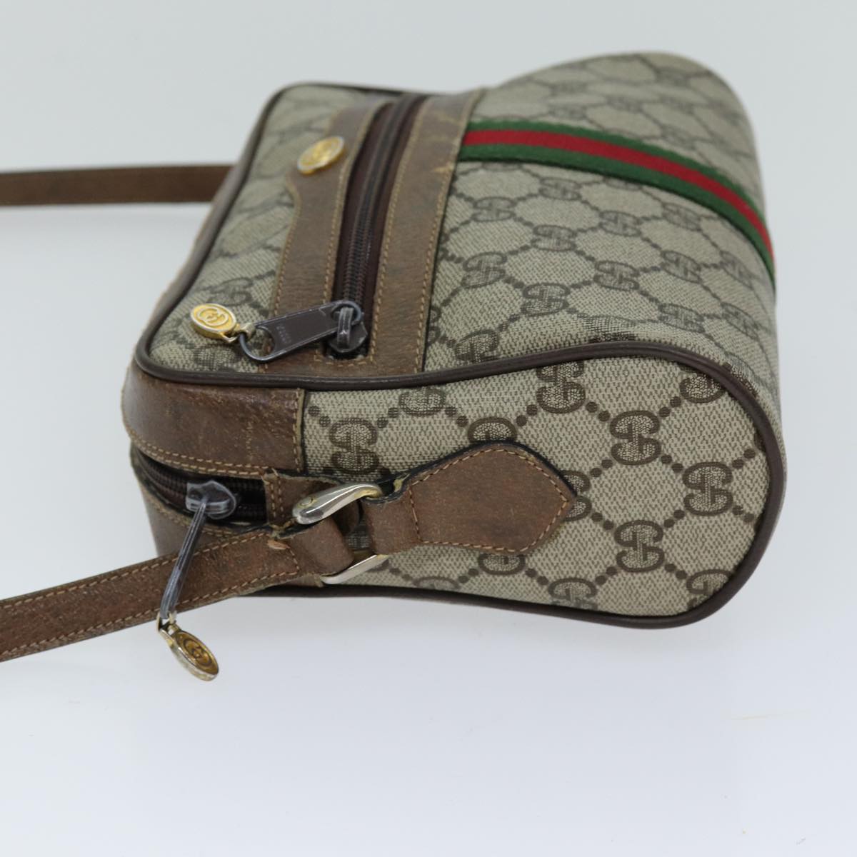 GUCCI Web Sherry Line GG Supreme Shoulder Bag Beige Red 72 001 3654 75457