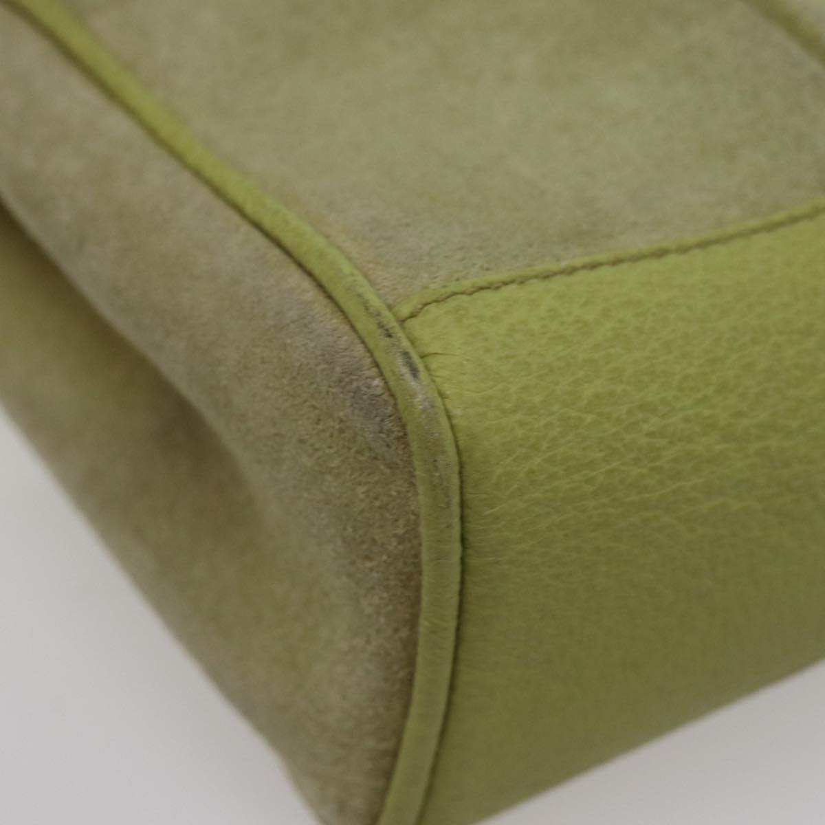 GUCCI Bamboo Hand Bag Suede 2way Green 007 2214 0238 75507