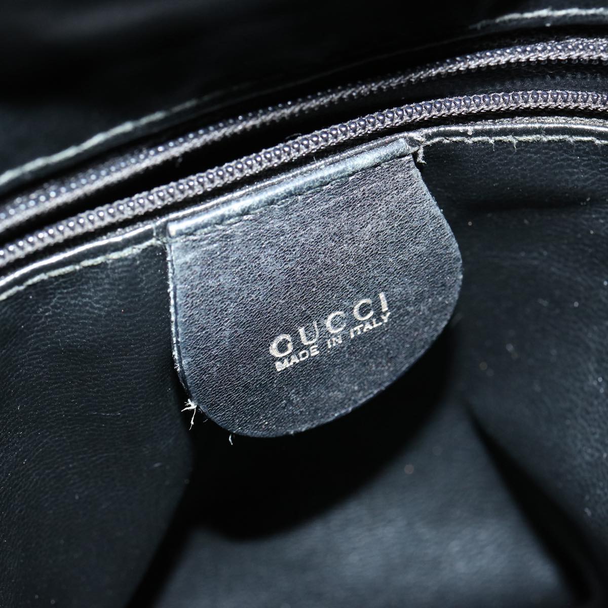 GUCCI Bamboo Hand Bag Leather 2way Black 001 2684 1657 75508