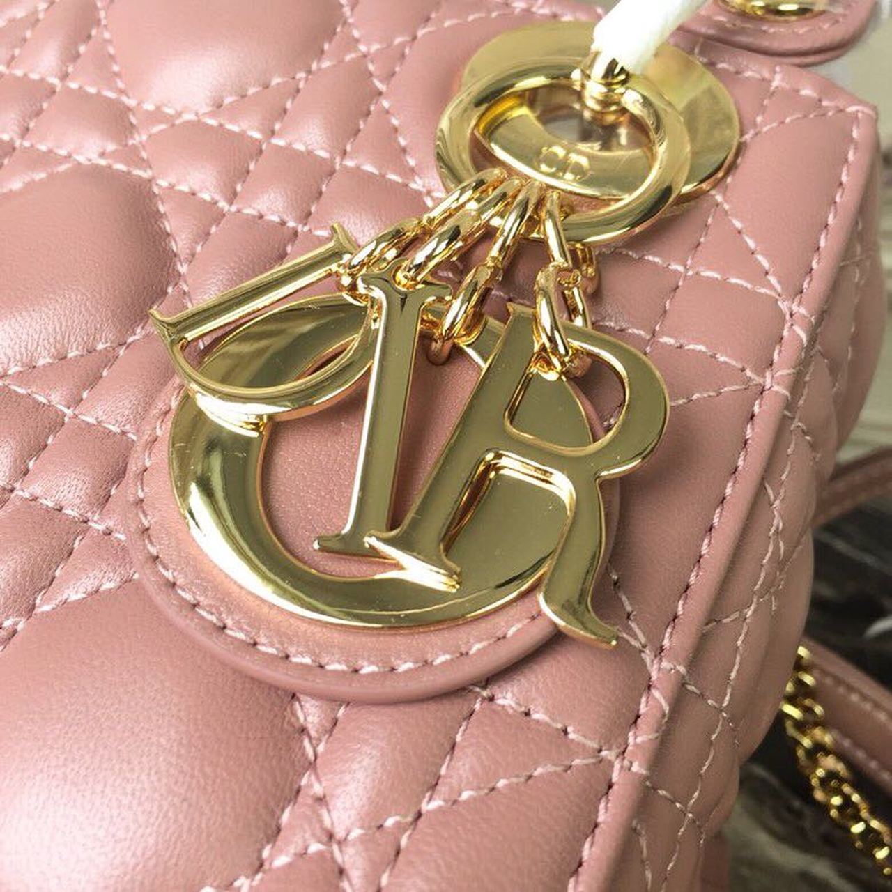 GLAMI Mini Lady Bag Gold Toned Hardware Dusty Pink For Women 18cm/7in CD