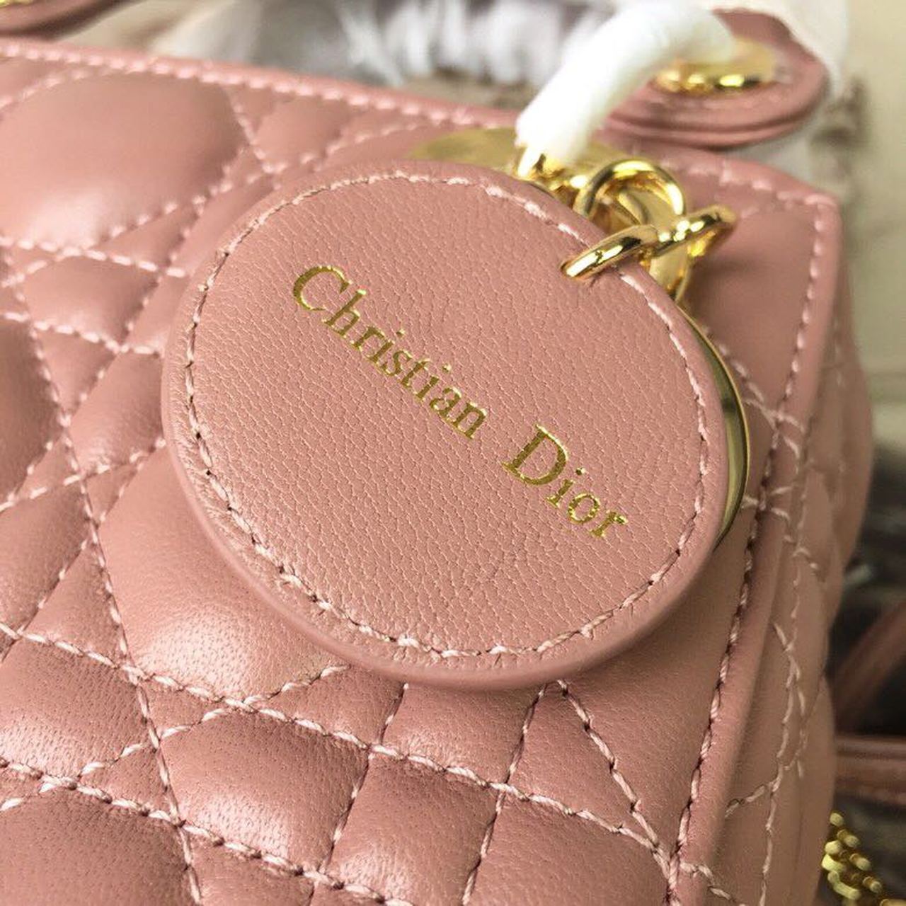 GLAMI Mini Lady Bag Gold Toned Hardware Dusty Pink For Women 18cm/7in CD
