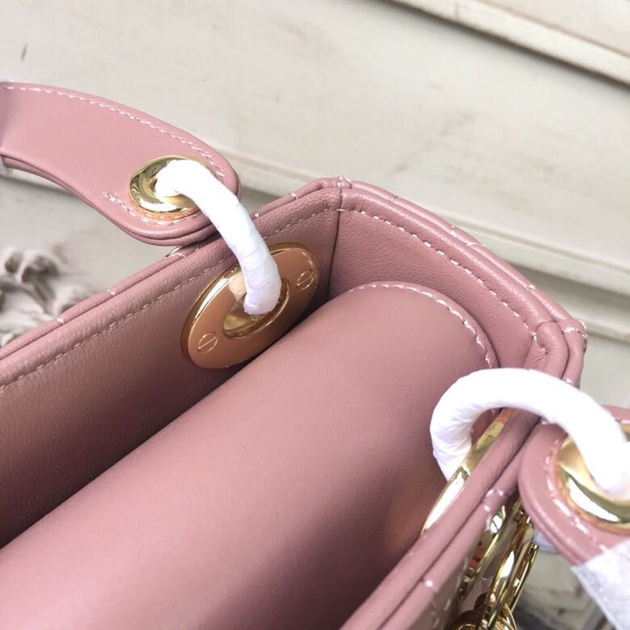 GLAMI Mini Lady Bag Gold Toned Hardware Dusty Pink For Women 18cm/7in CD