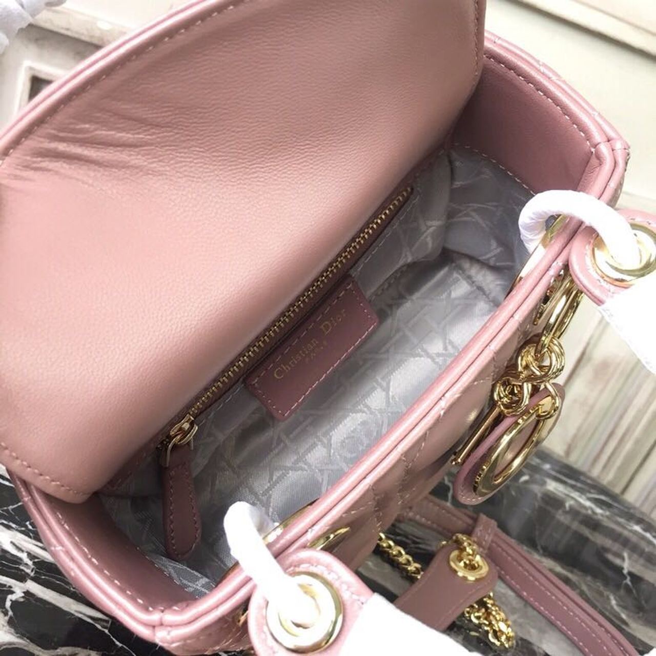 GLAMI Mini Lady Bag Gold Toned Hardware Dusty Pink For Women 18cm/7in CD