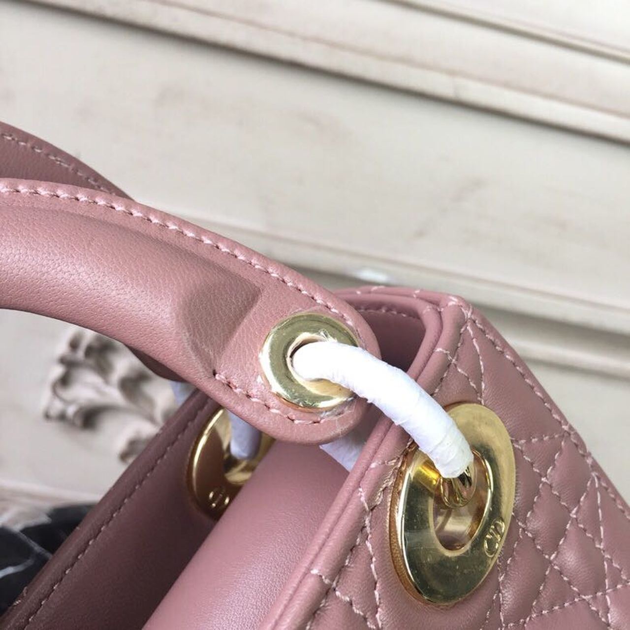 GLAMI Mini Lady Bag Gold Toned Hardware Dusty Pink For Women 18cm/7in CD