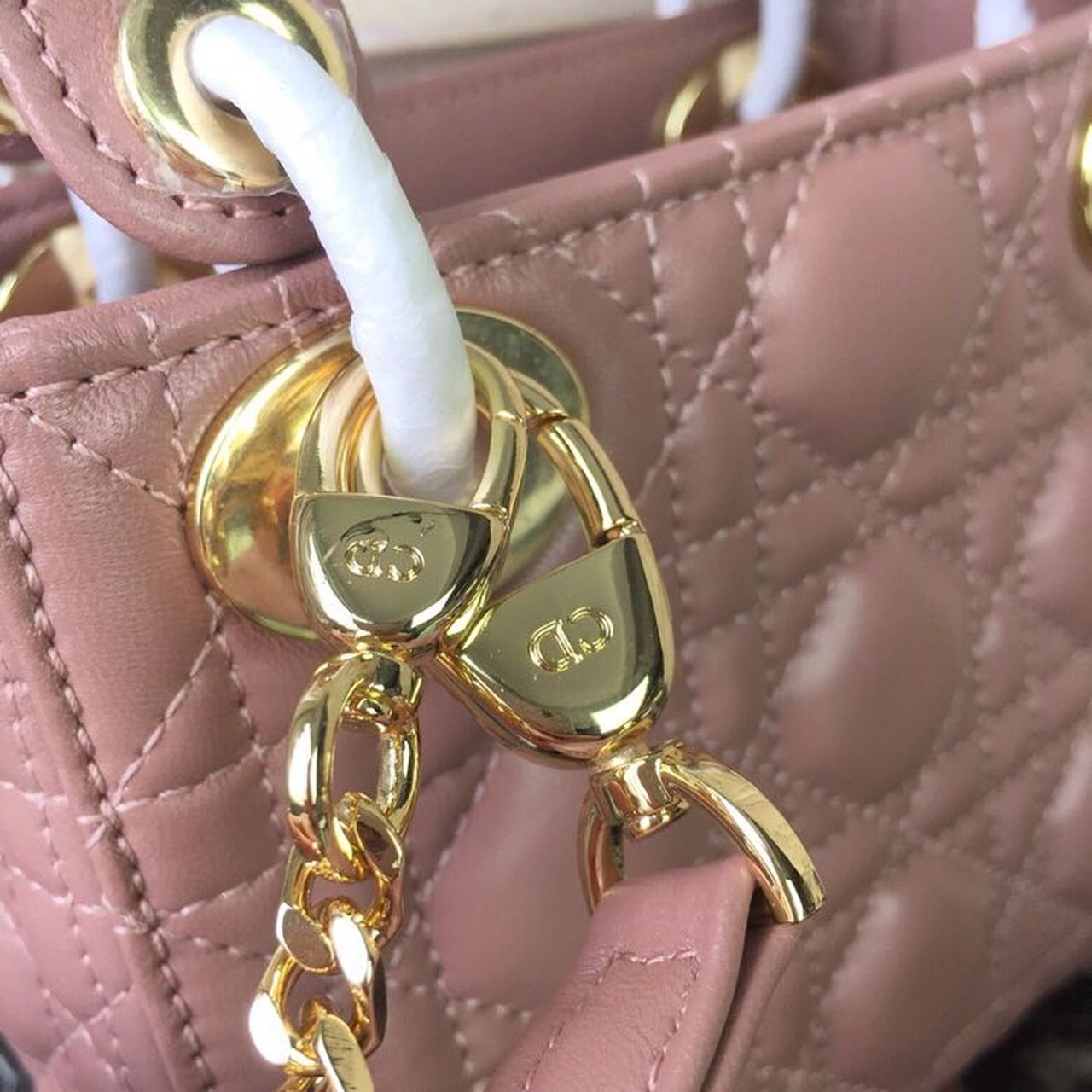GLAMI Mini Lady Bag Gold Toned Hardware Dusty Pink For Women 18cm/7in CD