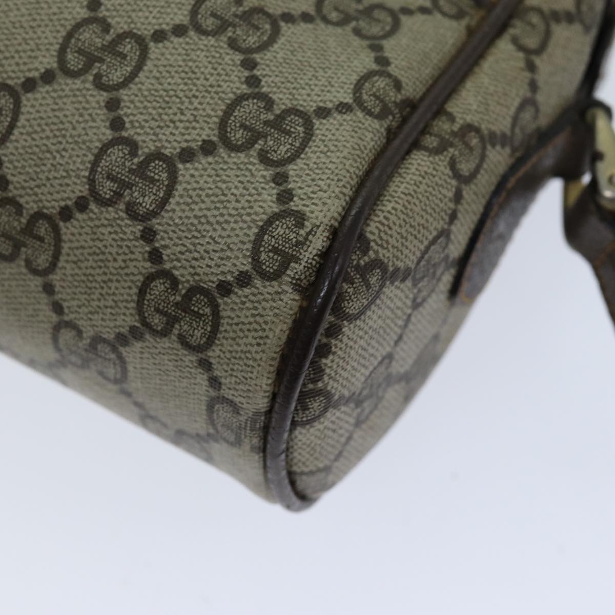 GUCCI Web Sherry Line GG Supreme Shoulder Bag PVC Beige Red 89 02 004 75563