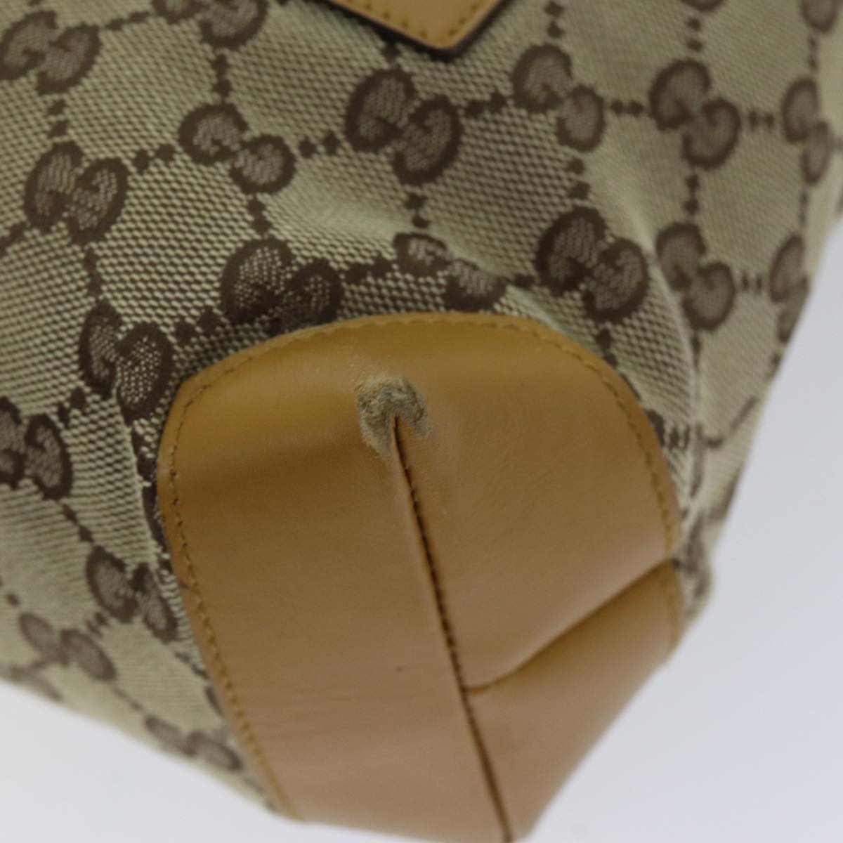 GUCCI GG Canvas Sherry Line Tote Bag Beige Red Brown 019 0402 75588