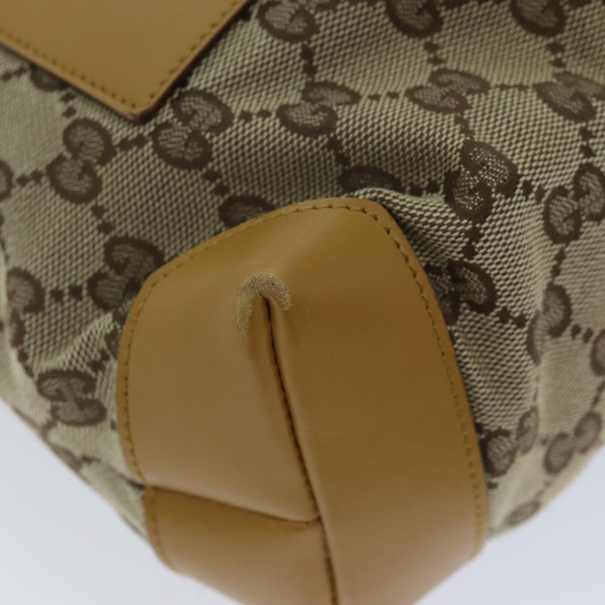 GUCCI GG Canvas Sherry Line Tote Bag Beige Red Brown 019 0402 75588