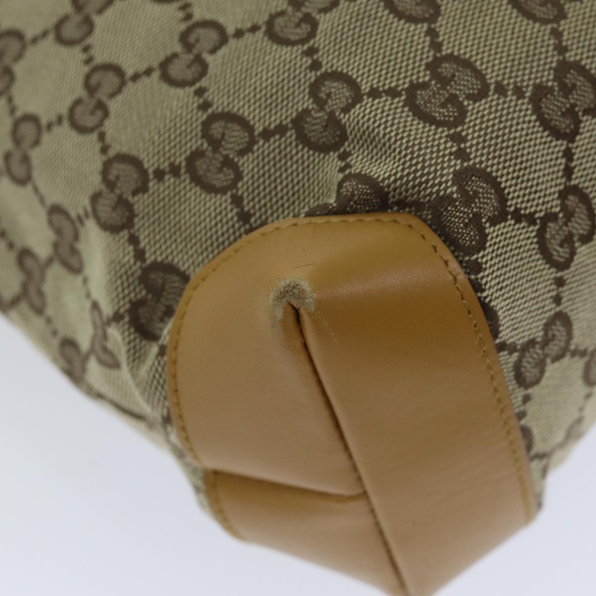GUCCI GG Canvas Sherry Line Tote Bag Beige Red Brown 019 0402 75588