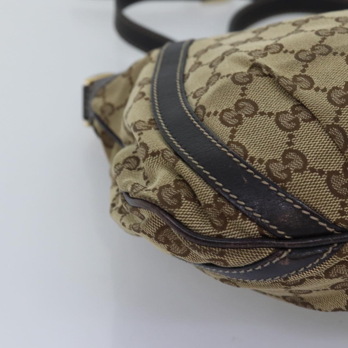 GUCCI GG Canvas Shoulder Bag Beige 203257 75598