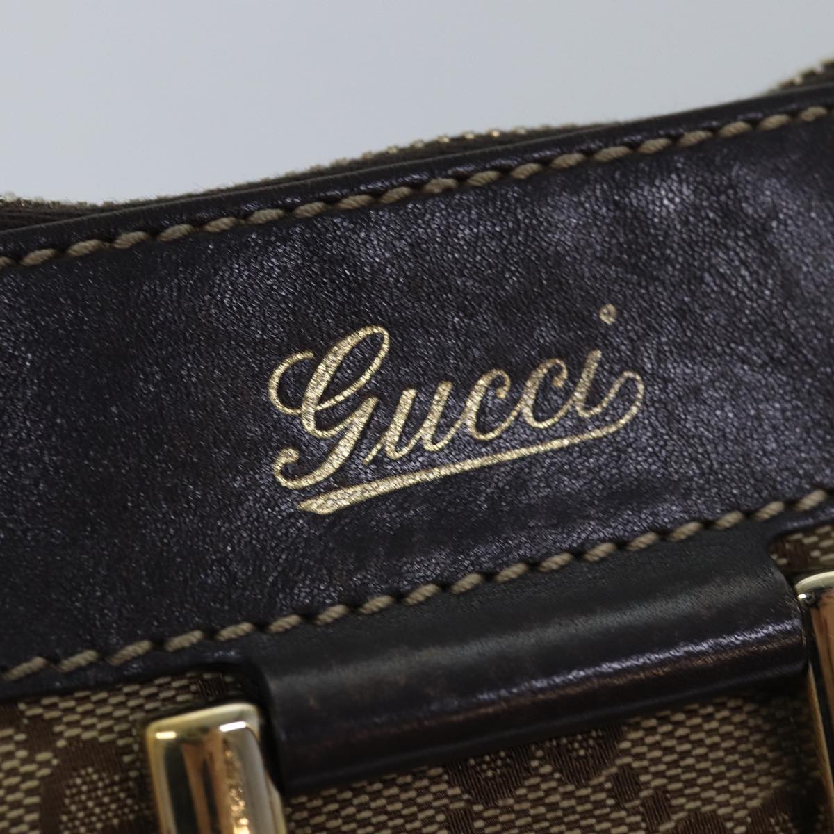 GUCCI GG Canvas Shoulder Bag Beige 203257 75598