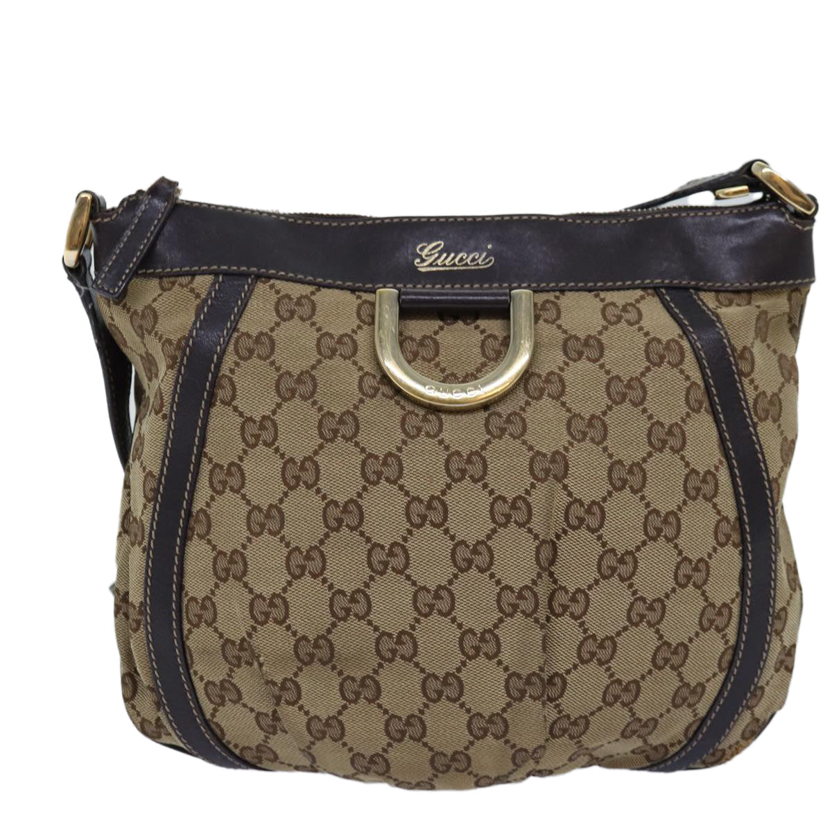 GUCCI GG Canvas Shoulder Bag Beige 203257 75598