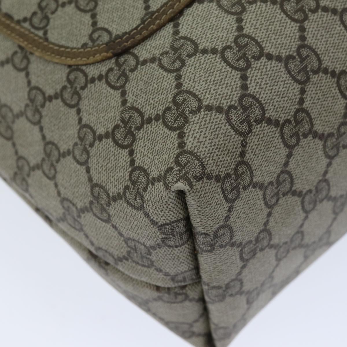 GUCCI GG Supreme Web Sherry Line Tote Bag PVC Red Beige 002 23 4487 75601