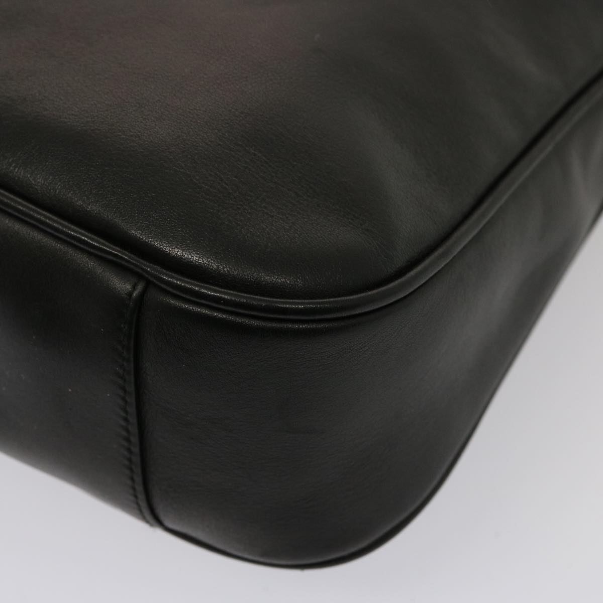 GUCCI Bamboo Shoulder Bag Leather 2way Black 001 1638 2123 75603