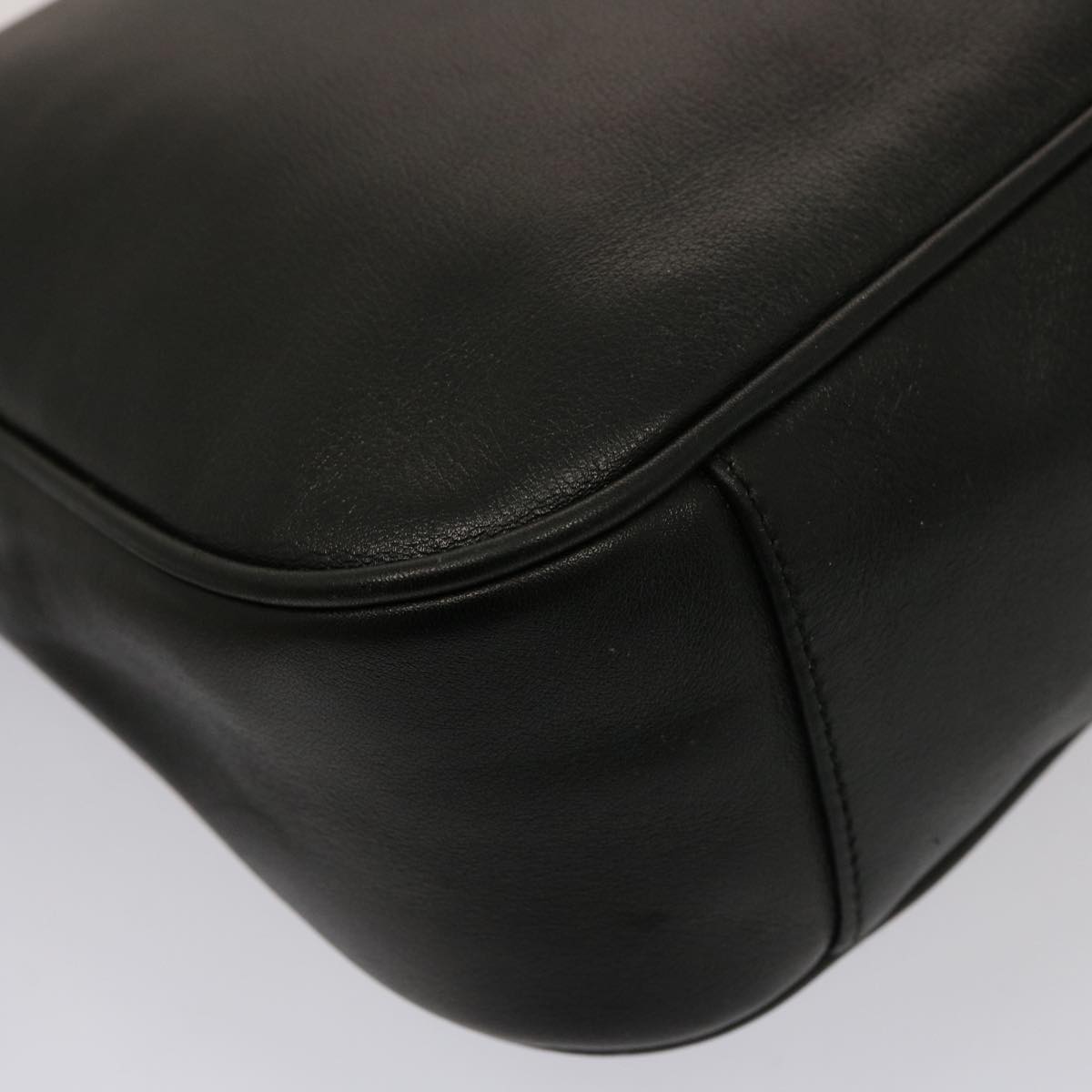 GUCCI Bamboo Shoulder Bag Leather 2way Black 001 1638 2123 75603