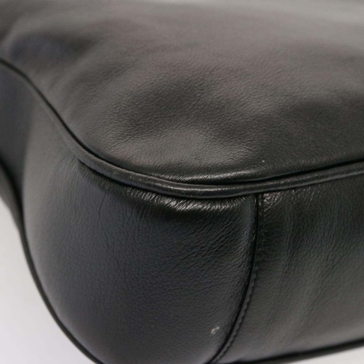 GUCCI Bamboo Hand Bag Leather 2way Black 001 14 1638 75604