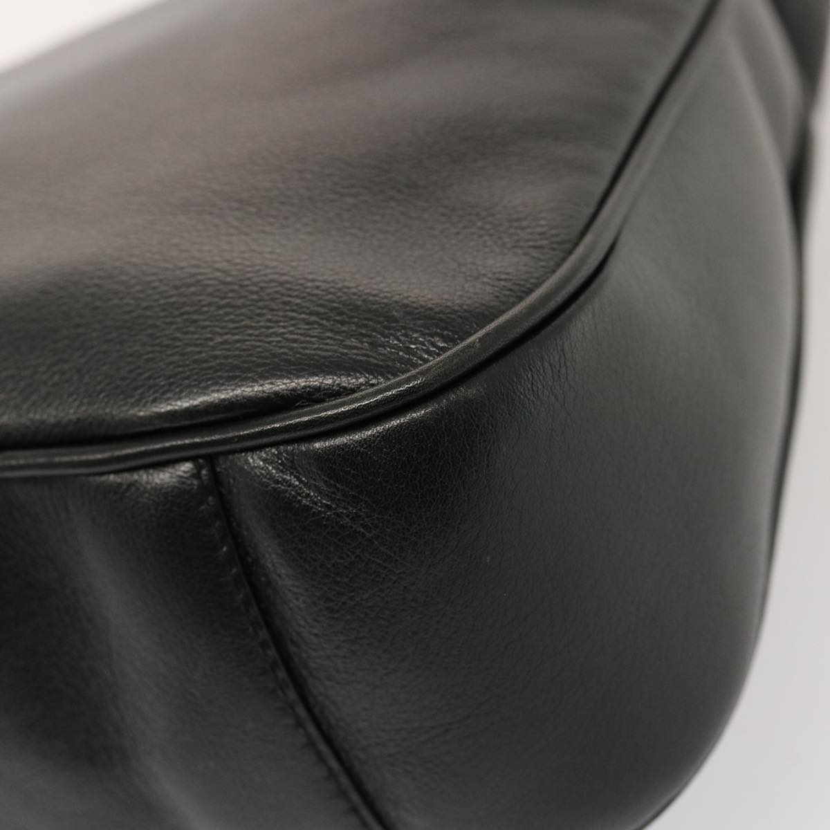 GUCCI Bamboo Hand Bag Leather 2way Black 001 14 1638 75604