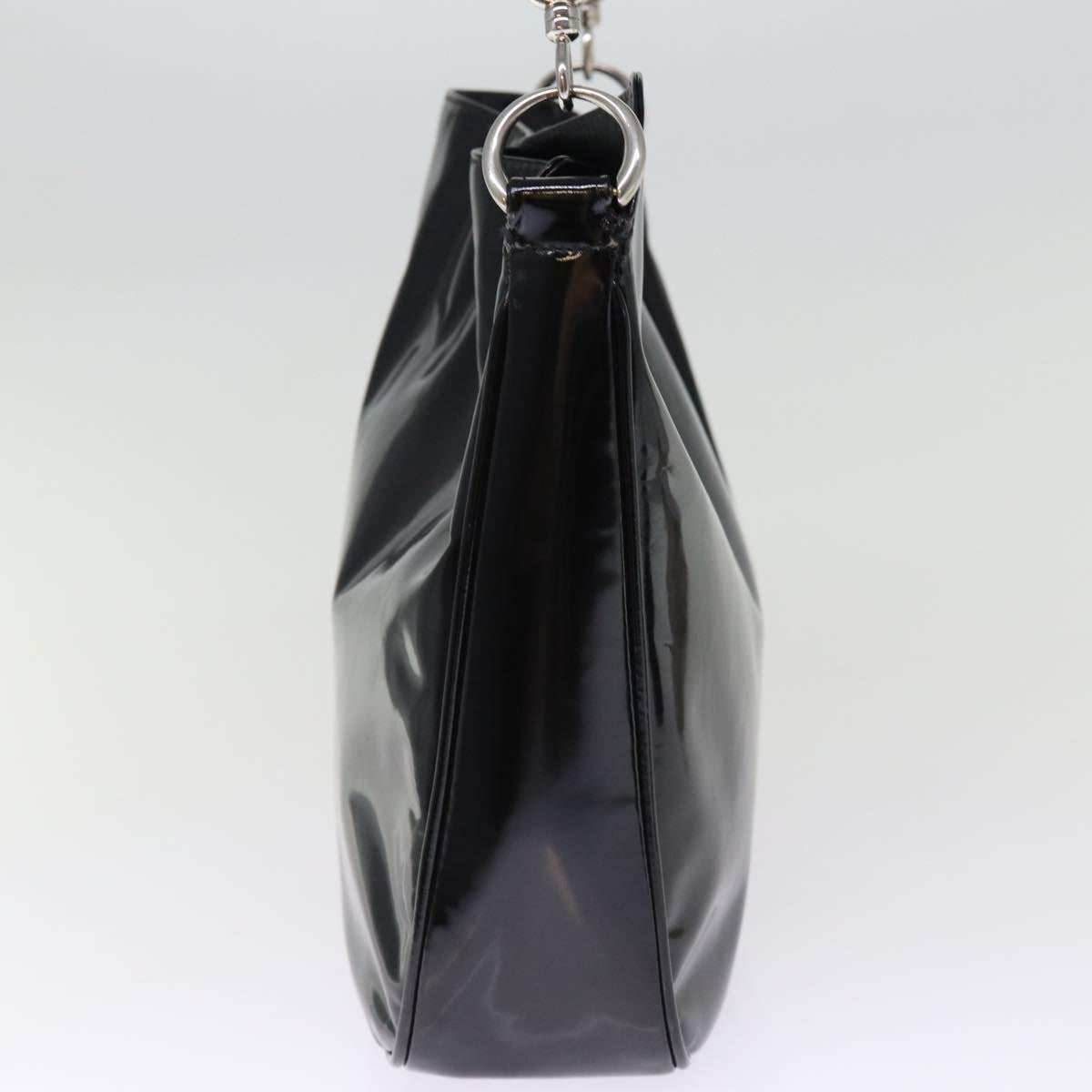 GUCCI Bamboo Shoulder Bag Patent leather 2way Black 001 2113 1638 75605